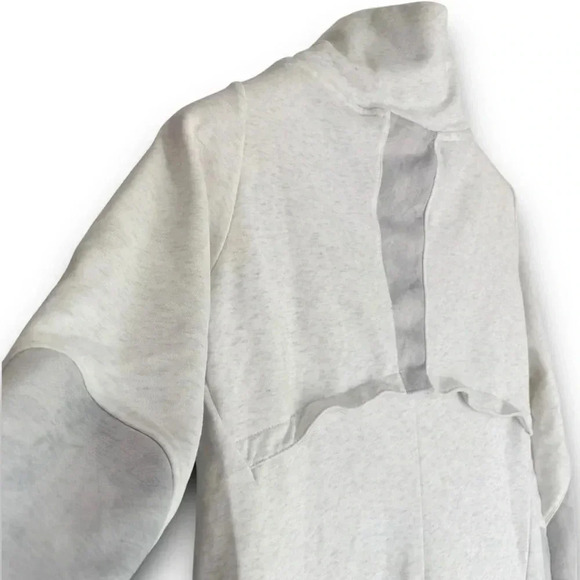Decathlon White Hiking Pullover Sweatshirt L Quechua Contrast Print Long Sleeves - Picture 5 of 7